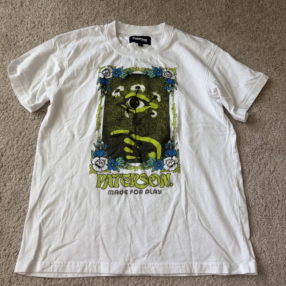 Paterson Made For Play Men's Graphic Daisies Tee T-Shirt (Size: Small) White